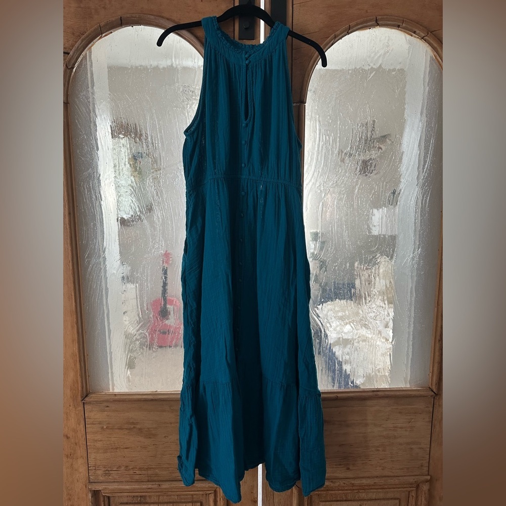Teal Sleeveless Maxi Dress